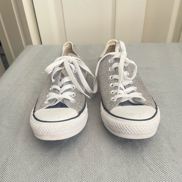 Converse All Star Canvas women's Silver size 7 (24 cm) low top - Picture 2 of 8